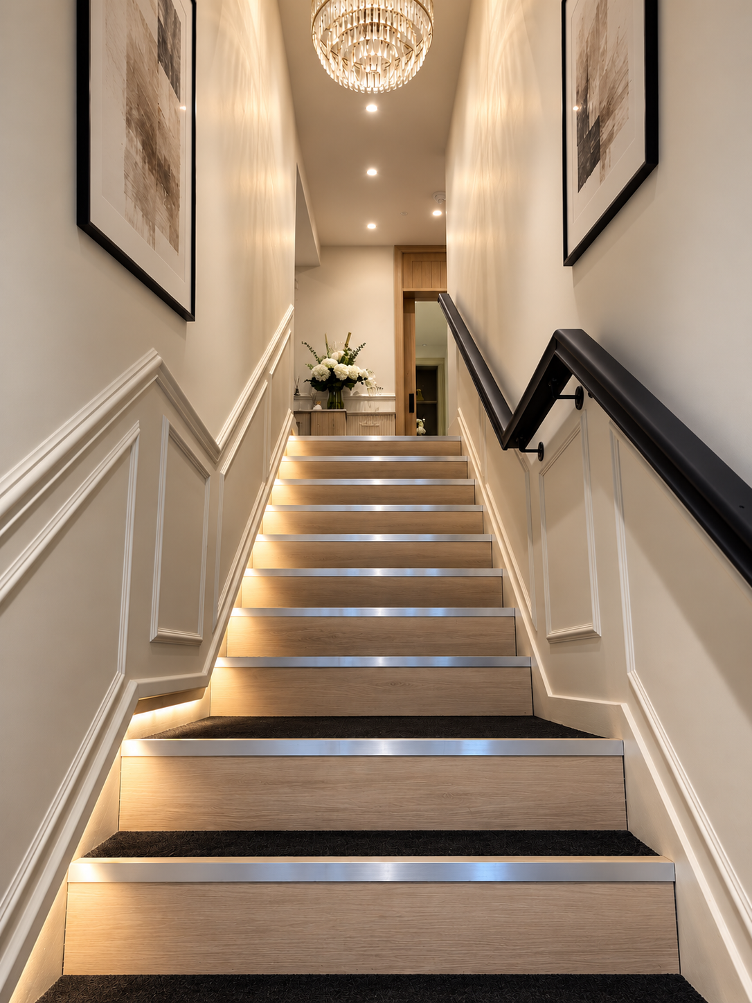 The entrance stairs at Zazura Skin & Laser Clinic, leading up to the first-floor clinic